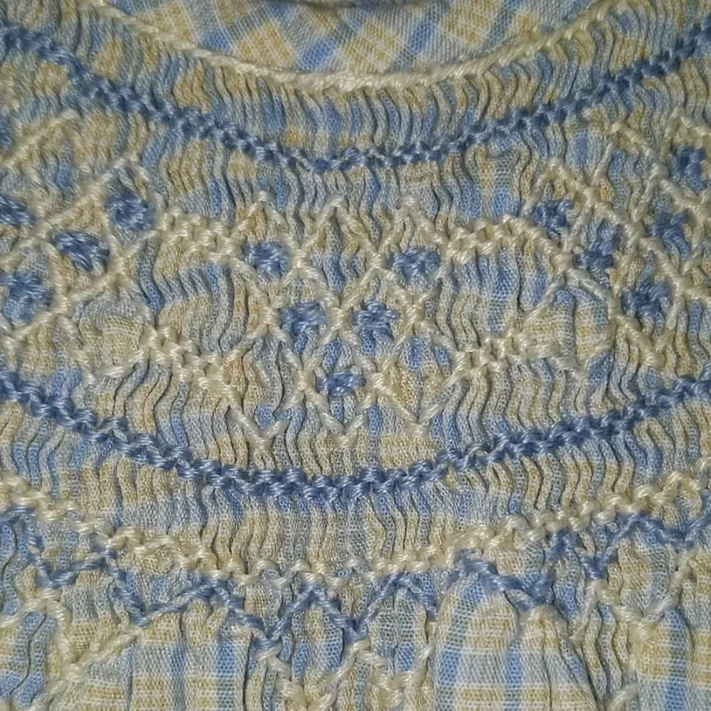 Oriental Express blue yellow smocked dress Sz 5